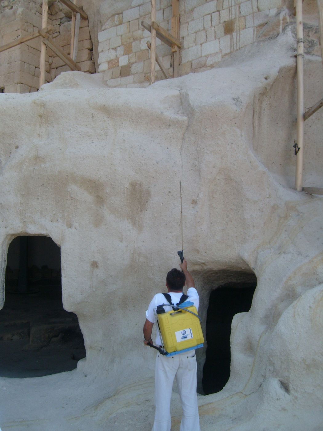 Rock-cut structures before treatment