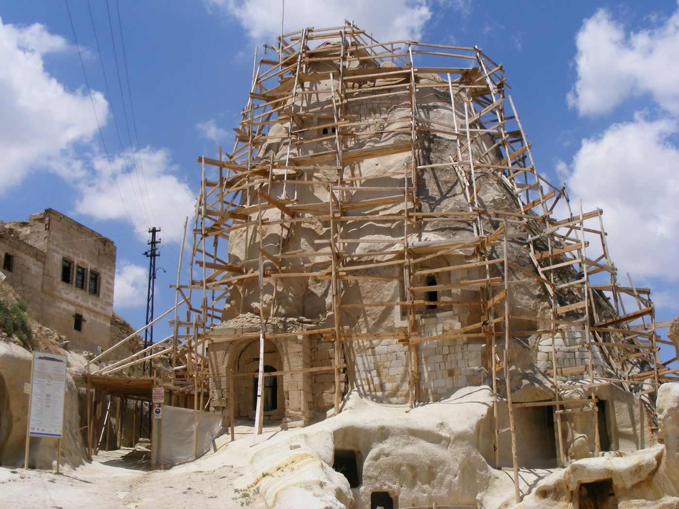 Scaffolding on the excavation site