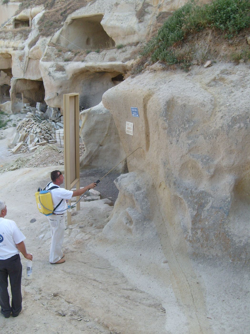 Treated rock faces