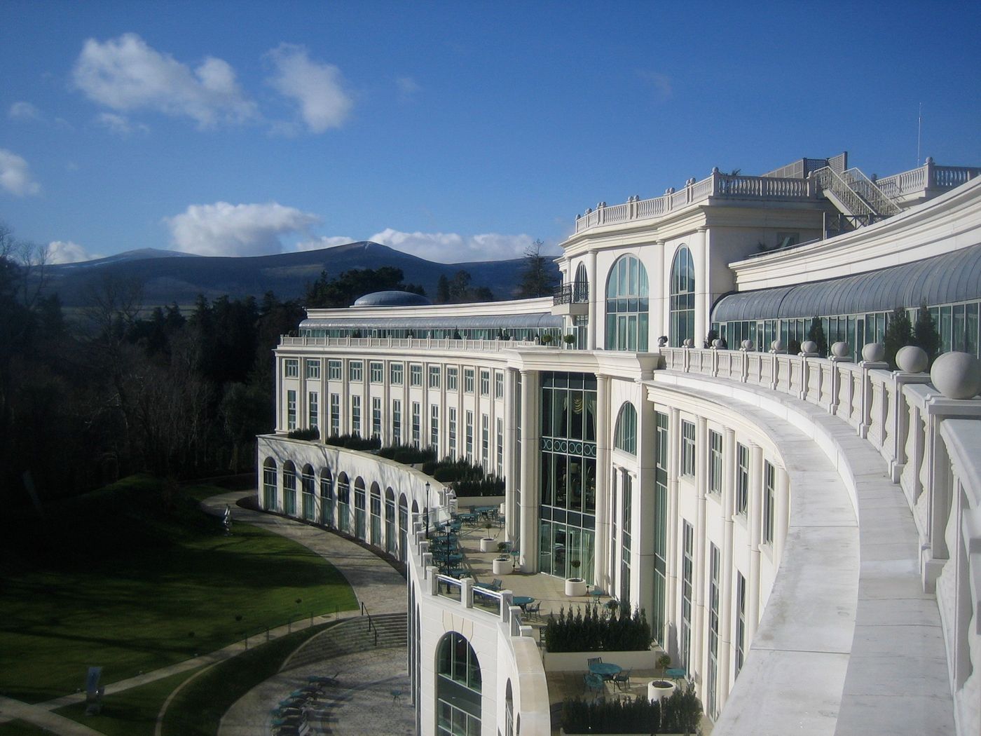 Powerscourt Hotel in its parkland setting