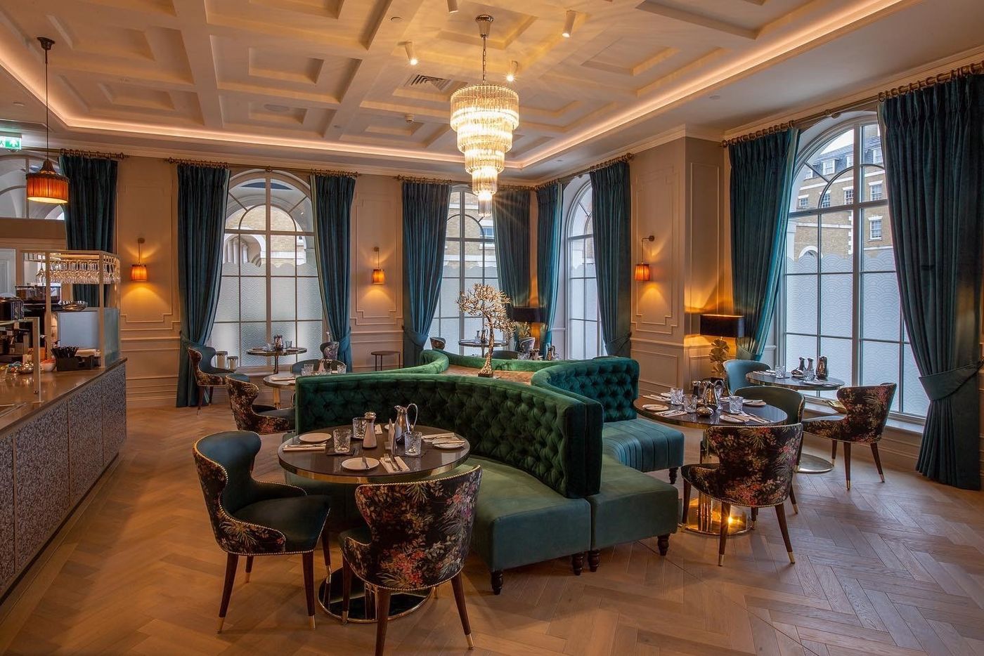 Restaurant with protected upholstery