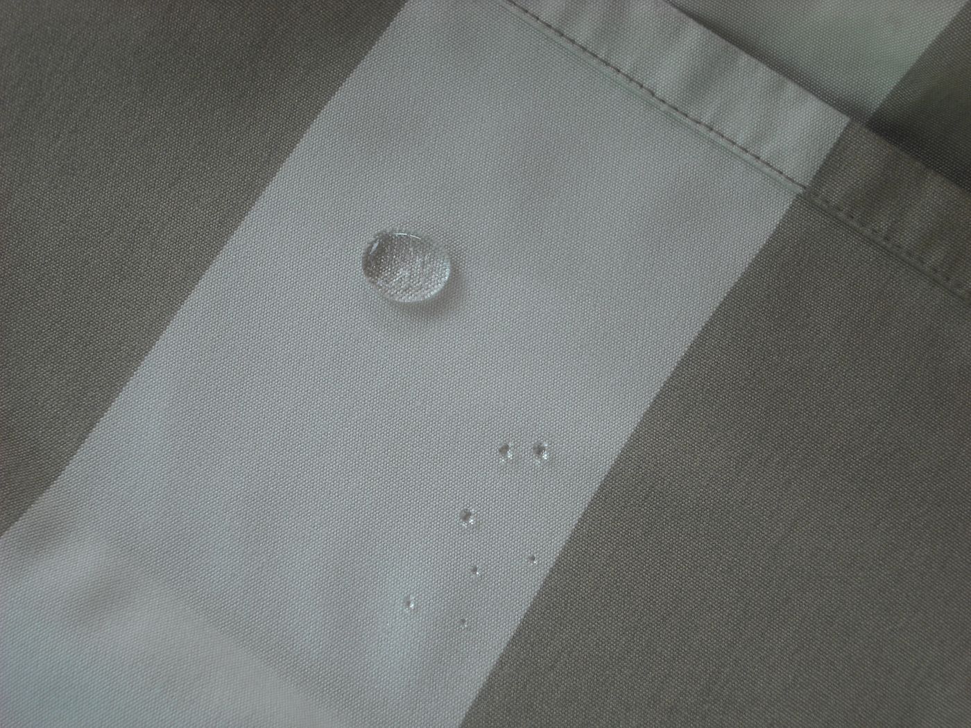 Water beading on the treated fabric