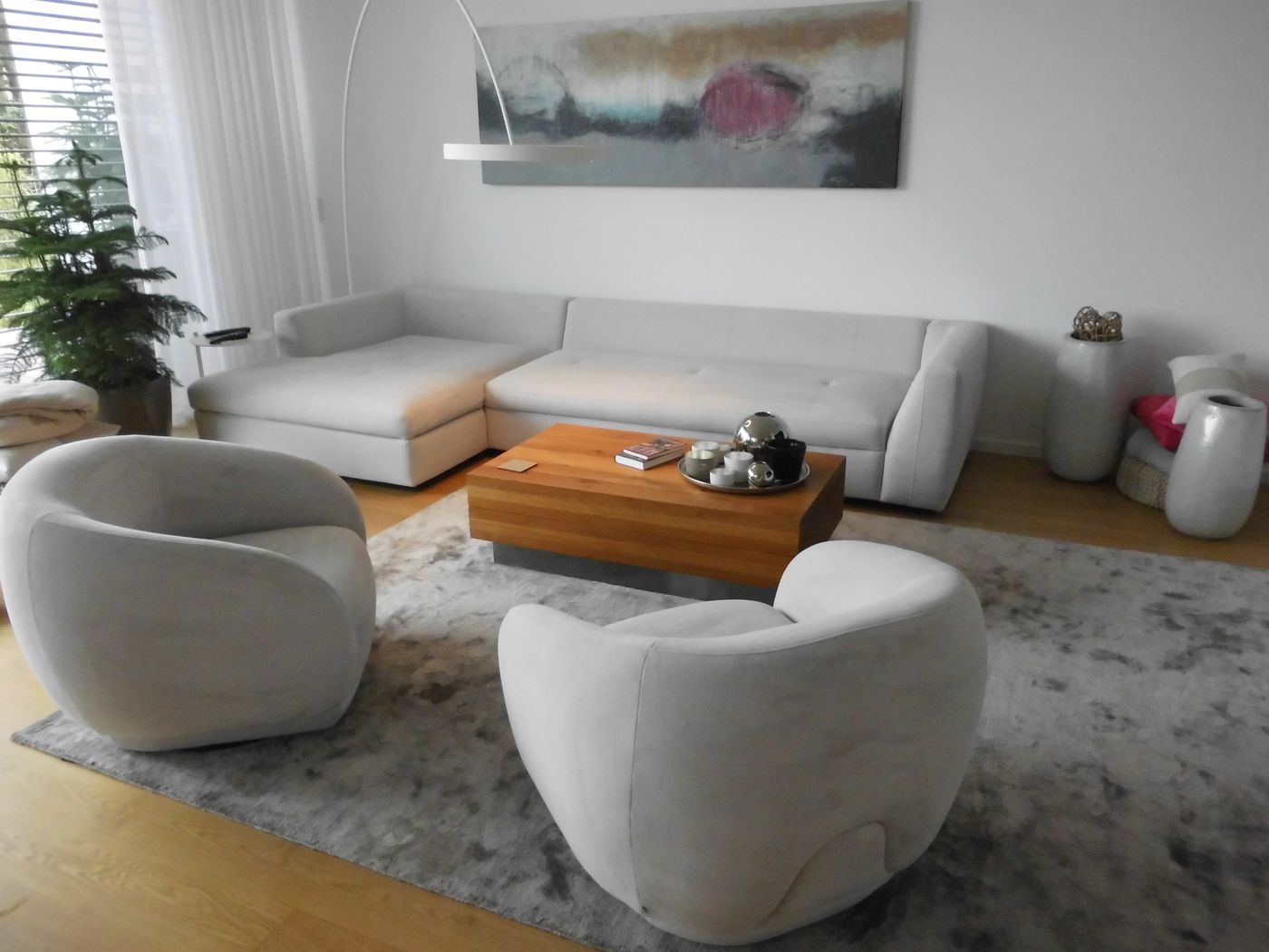 Living area with protected upholstery