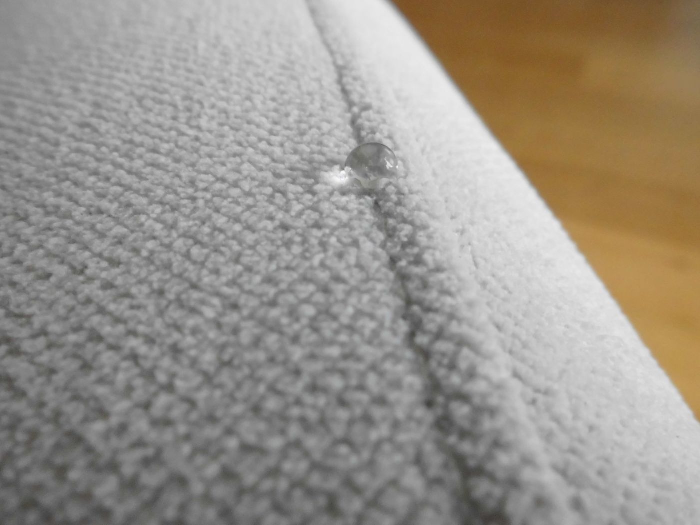 Droplet on the coated fabric