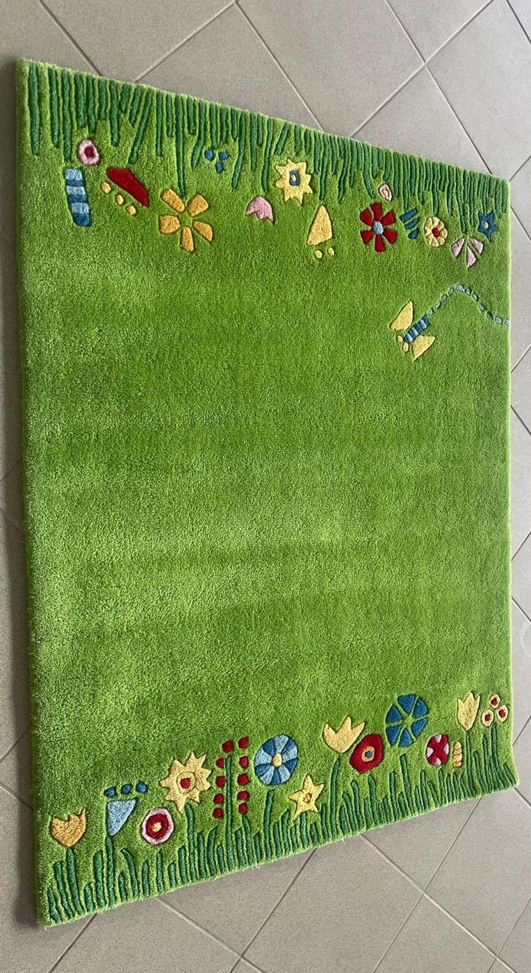 Treated play carpet in a nursery
